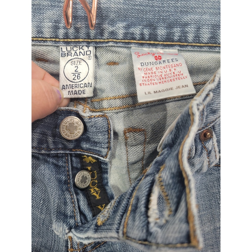 Lucky Brand Lil Maggie Jeans Womens 2/26 Blue Light Wash Low Rise Button Fly USA - Picture 3 of 6